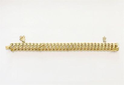 null Bracelet articulé en or jaune 750 millièmes, les maillons doubles entrelacés,...