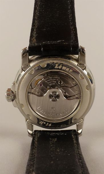 null BLANCPAIN. No. 014. Léman. 
Montre bracelet en acier. Boîtier avec fond transparent....