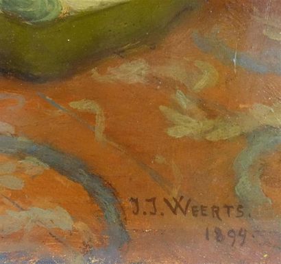 null Jean-Joseph WEERTS (1847-1927).
Il n'en restera plus
Huile sur panneau, signée...