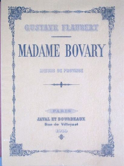 FLAUBERT Gustave. Madame Bovary. Paris, Javal...