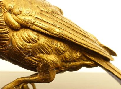 null Travail viennois de la fin du XXe siècle.
Oiseau
Bronze patiné, marqué Geschützt.
Haut....