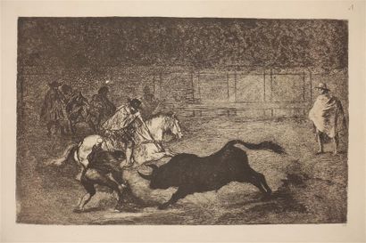 null D'après Francisco de Goya y Lucientes (1746-1828).
Tauromachie. Deux estampes.
250...