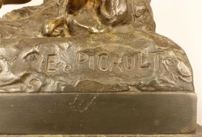 null Émile-Louis PICAULT (1833-1915).
Pégase se révolte
Régule, signé sur la terrasse.
Socle...