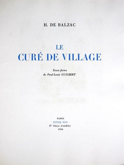 null BALZAC Honoré de. Le Curé de village. Paris, Inter nos, 1946 ; gr. in-4° en...