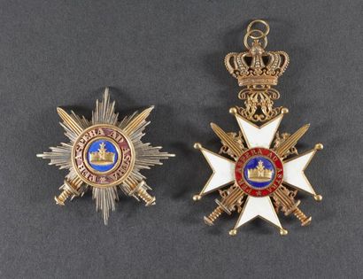 null ORDRE DE LA COURONNE DE WENDE.
Ensemble de grand-croix à titre militaire comprenant...