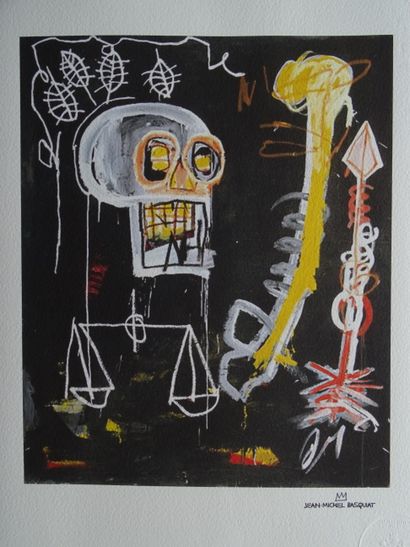 Jean-Michel BASQUIAT Jean-Michel Basquiat (après), lithographie, signée à l'impression,... Gazette Drouot