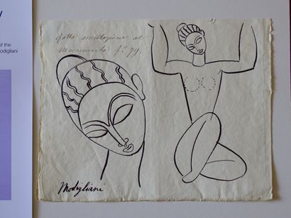 AMEDEO MODIGLIANI Amedeo Modigliani (attribué), dessin à l'encre, environ 22x17c... Gazette Drouot