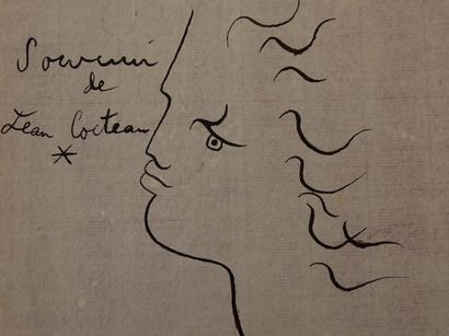 Jean Cocteau Jean Cocteau (attribué), dessin à l'encre, signé à la main, 20x19cm Gazette Drouot
