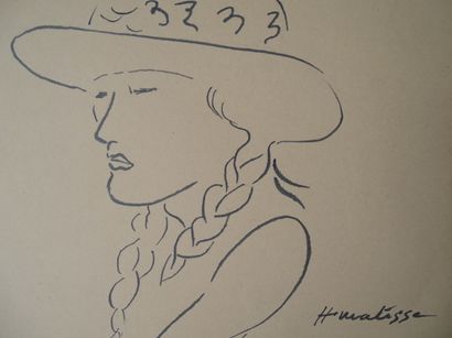 Henri Matisse Henri Matisse (attribué) dessin à l'encre, signé à la main, 22x17c... Gazette Drouot
