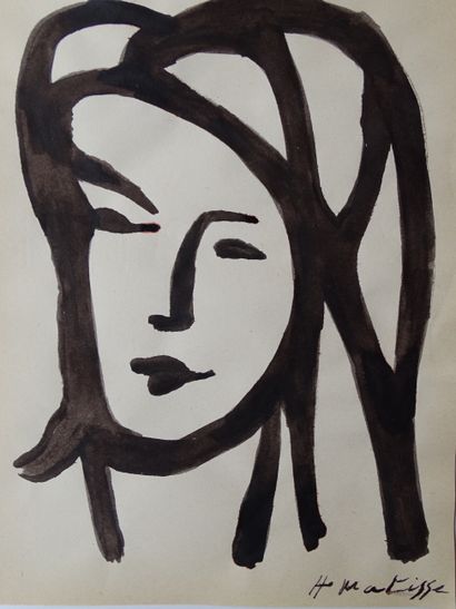 Henri Matisse Henri Matisse (attributed) ink drawing, hand signed, 24x17cm Gazette Drouot