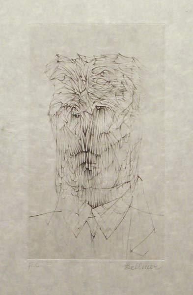 Hans BELLMER (1902-1975) Tête. Gravure originale au burin, 24 x 14. Epreuve sur Japon... Gazette Drouot