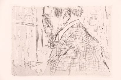 Édouard VUILLARD. Portrait de Theo Van Rysselberghe. Eau-forte, 9,5 x 13, 5. Sous... Gazette Drouot