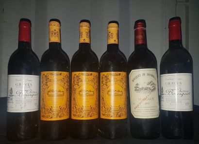 Lot de 6 bouteilles, Rouges de Bordeaux : Lot de 6 bouteilles, Rouges de Bordeaux...