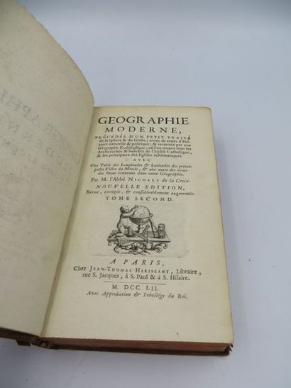 GEOGRAPHIE MODERNE, tome 2 Paris, Jean-Thomas Herissant, 1752 (usures) GEOGRAPHIE...