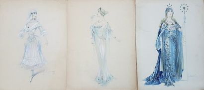 Gaston NOURY (1865/66-1936) Gaston NOURY (1865/66-1936)
3 projets de costumes féminins...