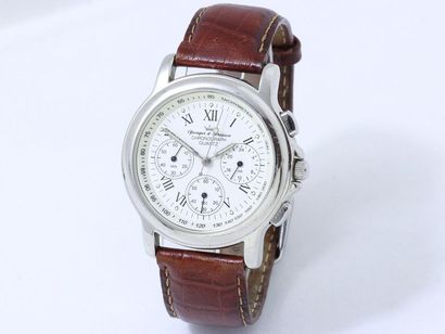 YONGER & BRESSON YONGER & BRESSON

Montre chronographe en métal argenté, cadran blanc...