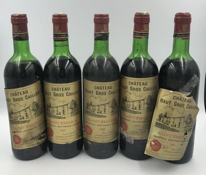 5 bouteilles CHATEAU HAUT GROS CAILLOU, Saint-Emilion GC, 1985 5 bouteilles CHATEAU...