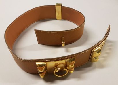 HERMES Paris HERMÈS Paris

Large ceinture « Médor » en cuir Epsom gold avec éléments...