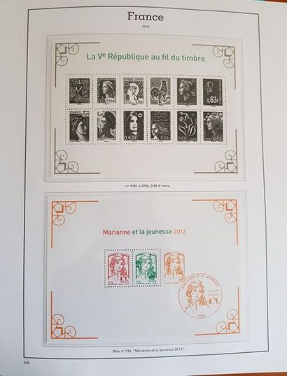 6 volumes. France moderne + Faciale 1962/2014 + Blocs feuillets + PA et divers B/TB...