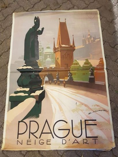 MAURUS Edmond (XXe siècle) MAURUS Edmond (20th century)

"Prague, Snow of Art", poster...