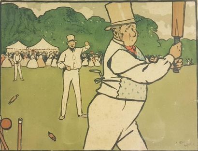 Cécil ALDIN (1870-1953) Cécil ALDIN (1870-1953)

Cricket player

Stencil, signed...