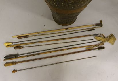 null 
Set of cleaning sticks for rifles to which two whip handles are attached AND...