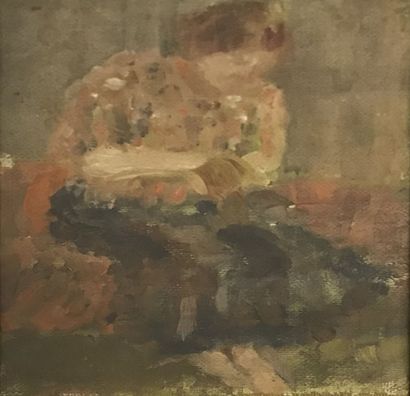 Nathan IMENITOFF 
Lot including:




Woman sewing, oil on canvas




Sous bois, oil...
