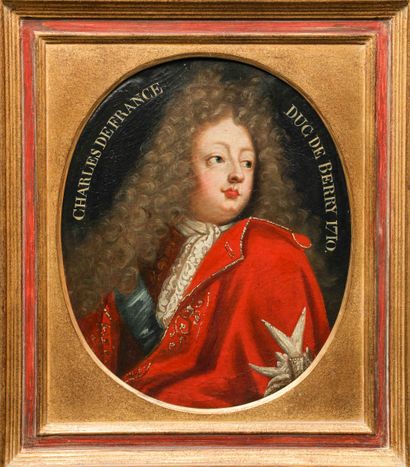 null 
*Portrait of "Charles de France Duc de Berry 1710"; oil on oval canvas; he...