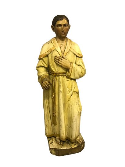 null 
Saint in polychrome carved wood




19th century




Height : 85 cm 




(cracks,...