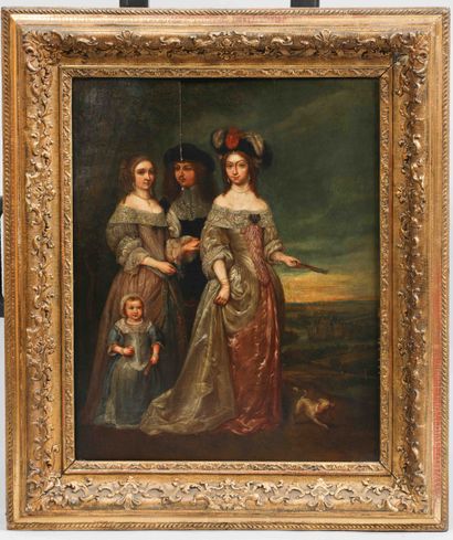 null 
In the taste of NETSCHER
Family portrait in a landscape
Oil on panel
50 x 39...