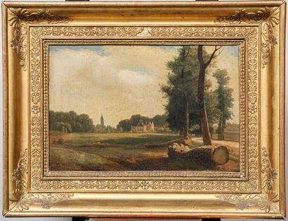 null 
Attributed to Jacques Claude COLLET (Paris 1792 - ?)
View of a landscape with...