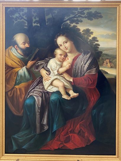 null 
In the taste of the Flemish School
Holy Family
Oil on panel
124 x 93 cm
