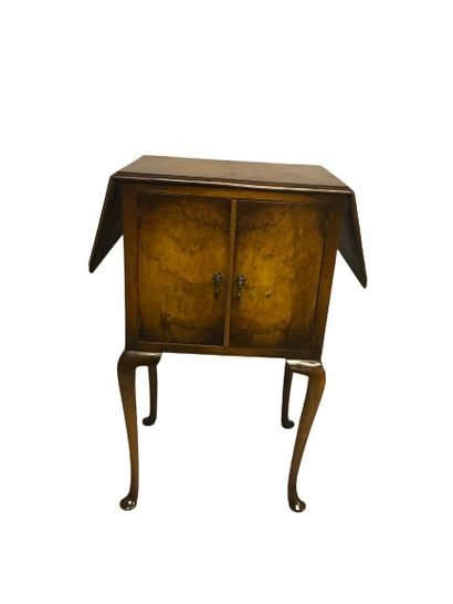 null 
LITTLE STORAGE FURNITURE in exotic wood with two lateral flaps and two doors
Chippendale...