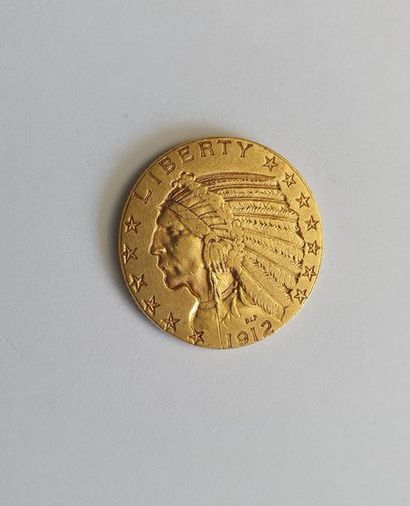 AMERIQUE Pièce de 5$ en or "Tête indien", 1912

Poids : 8,3g