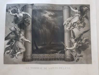 Gravure d'après François Gravure en noir " La tombe de Sainte Hélène" d'après F....