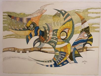 lithographies Lot de 2 lithographies

Jean Vétier (1914-1983)

Composition abstraite,...