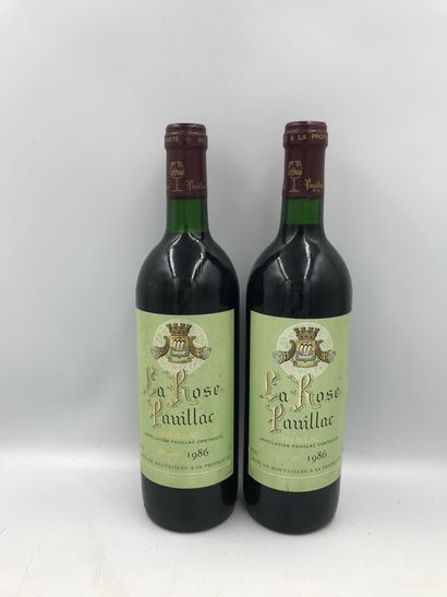 2 Bouteilles LA ROSE PAUILLAC, Pauillac mise Coop., 1986 2 Bouteilles LA ROSE PAUILLAC,...