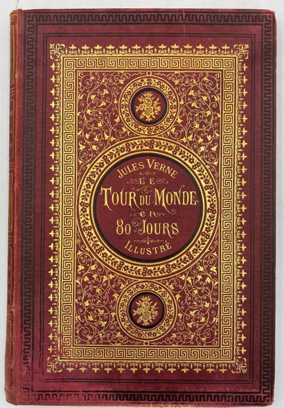 Jules VERNE, Le tour du monde en 80 jours, bibliothèque d'éducation et de récréation,...