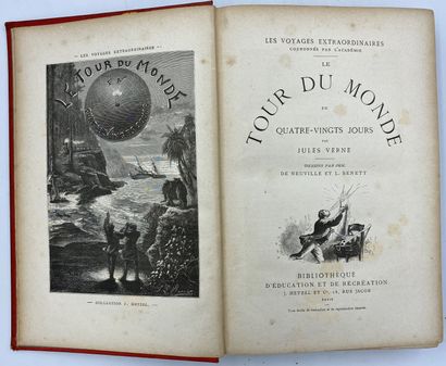 Jules VERNE, Le Tour du monde en 80 jours et Le docteur Ox, Bibliothèque d'éducation...
