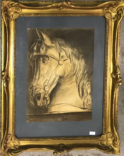 ECOLE MODERNE MODERN SCHOOL

HORSE HEAD

Charcoal on paper

In a gilded wood and...
