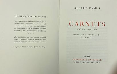 Albert CAMUS Albert CAMUS

CARNETS Mai 1935-Mars 1951, André Sauret Editeur, Imprimerie...