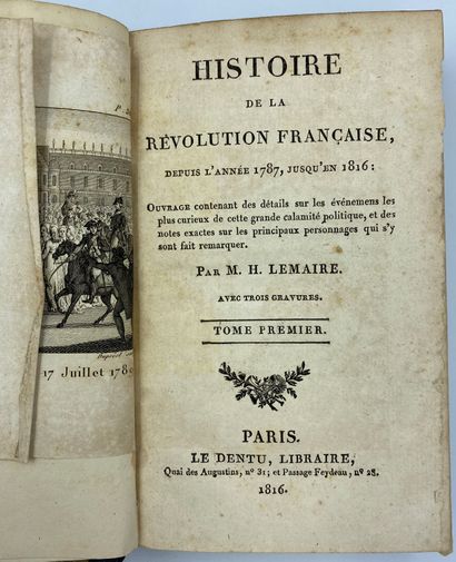 null [LEMAIRE- HISTOIRE- REVOLUTION] 3 vol 


LEMAIRE, Histoire de la révolution...