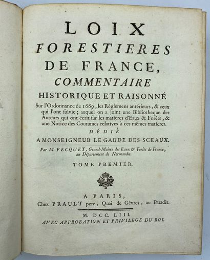 null 
PECQUET] 2 vols. 






M. PECQUET, Grand-Maitre des Eaux & Forets de France...