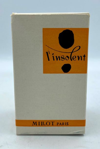 F. MILLOT " L'insolent " F. MILLOT " L'insolent " 

Flacon en verre, étiquette titrée....