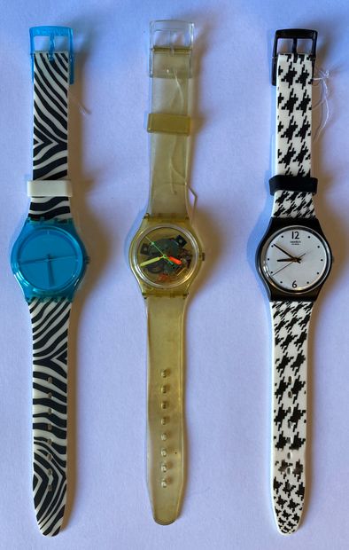 SWATCH SWATCH

3 montres

- Montre bracelet de la série Gent Animal blue en plastique...