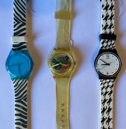 SWATCH SWATCH

3 montres

- Montre bracelet de la série Gent Animal blue en plastique...