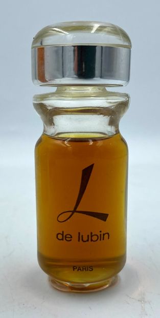 LUBIN " L " LUBIN "L 

Glass bottle, titled. Identical stopper, decorated in part...