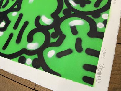 CHANOIR CHANOIR

"FLUO GREEN CHA", 2014

Mixed media on paper signed and dated lower...