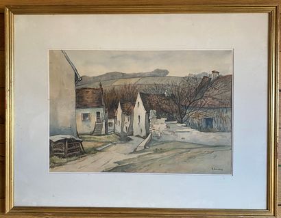 André DUCULTY André DUCULTY

"VILLIERS SAINT DENIS AISNES

Watercolor and ink printed...