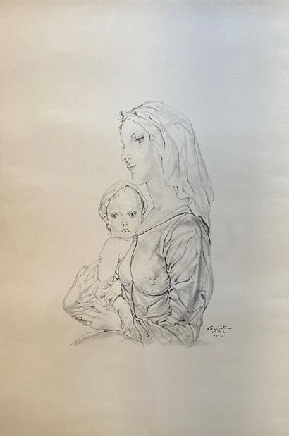 Leonard Tsuguharu Foujita Leonard Tsuguharu FOUJITA

VIRGIN AND CHILD, 1952

Lithography...